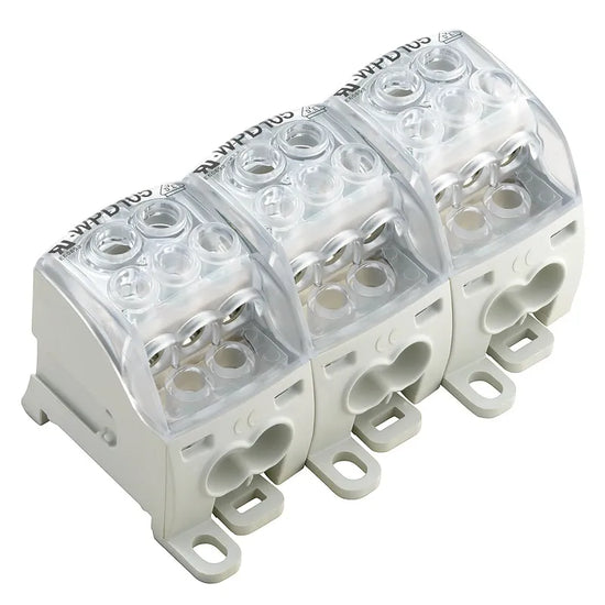 WPD 305 Bloque de distribución 3 polos 3x35mm² 6×25+9x16mm² 214A 1000VCA