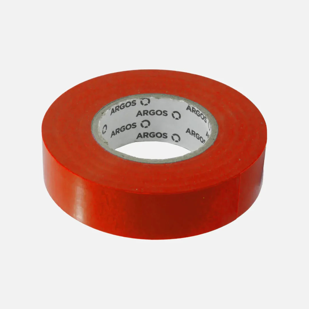 Cinta de aislar vinil color rojo 19mmX18M Argos