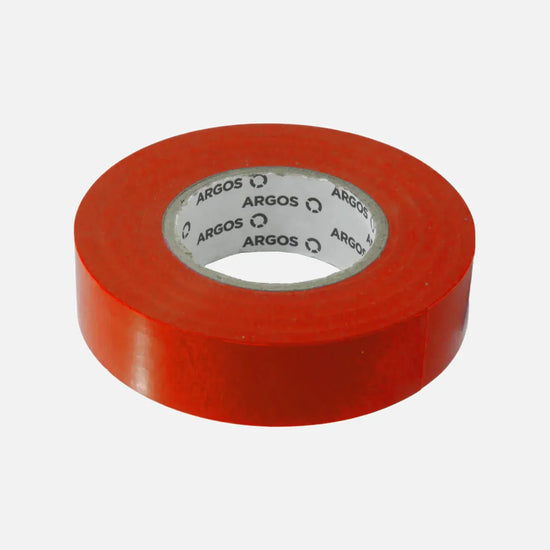 Cinta de aislar vinil color rojo 19mmX18M Argos