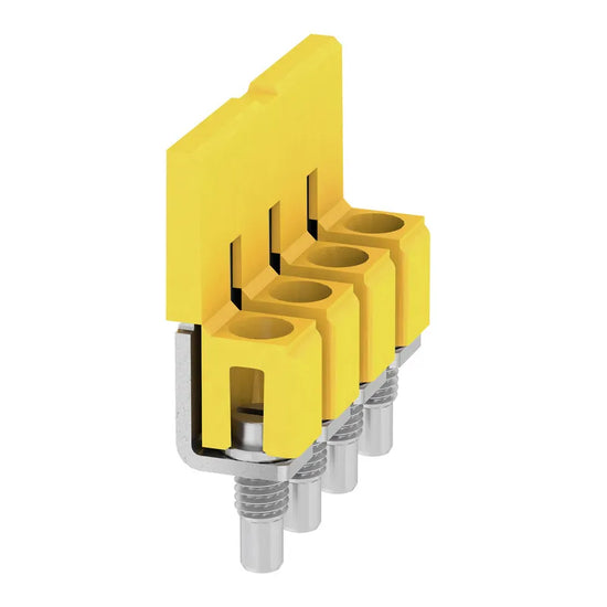 WQV 4/4 Puente atornillable amarillo de 4 polos para WDU de 4 mm²
