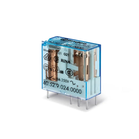 Relevador para circuito impreso 8 pines 12VCD 2CO 2NA2NC AgNi 8A 250V