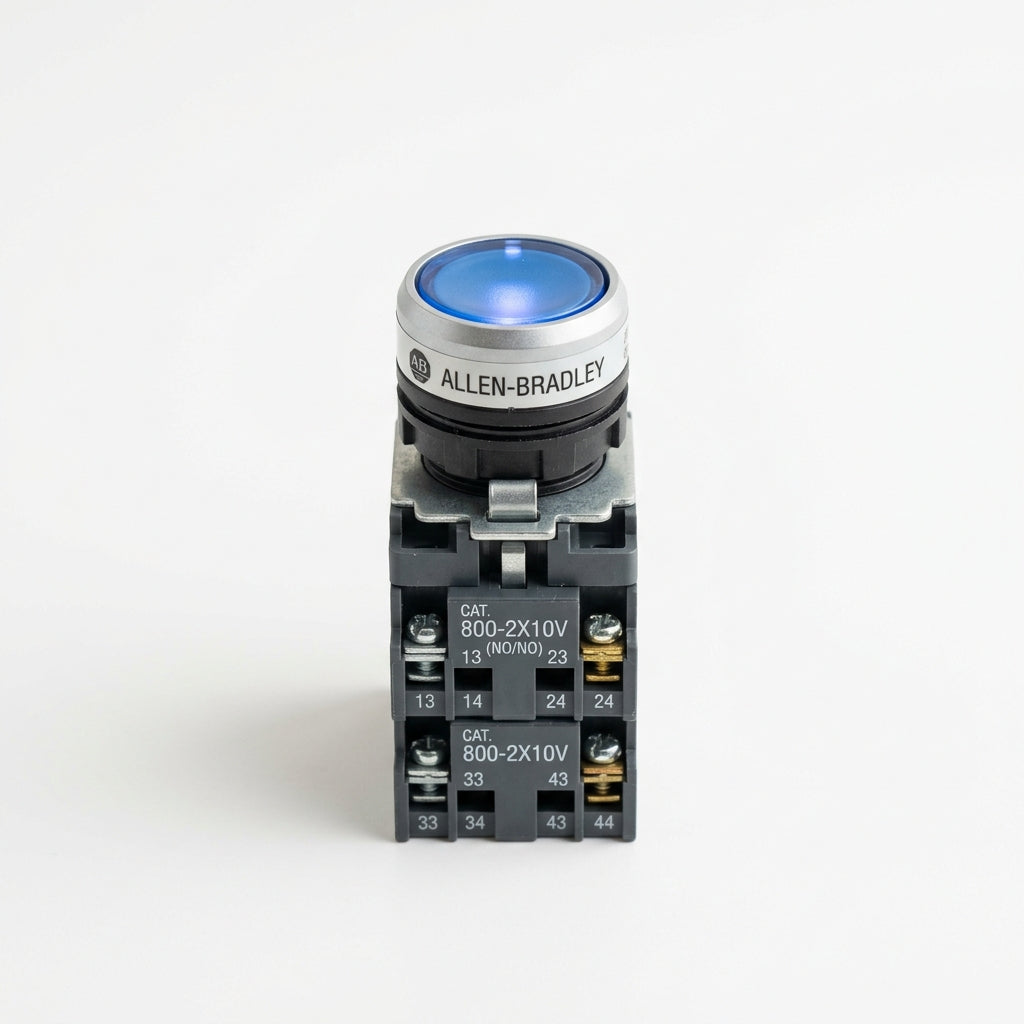 ALLEN BRADLEY 800E-A2L + 2X10V BOTON DE EMERGENCIA