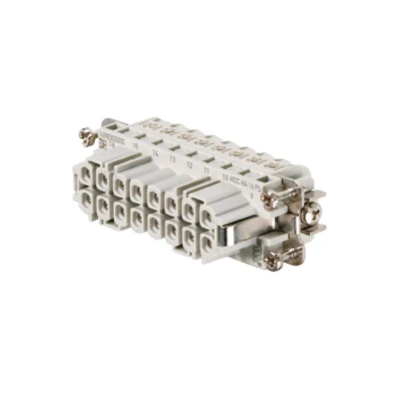 HDC HA 16 FS Inserto hembra Conexión tornillo 16P+PE 16A 250V Grupo 5