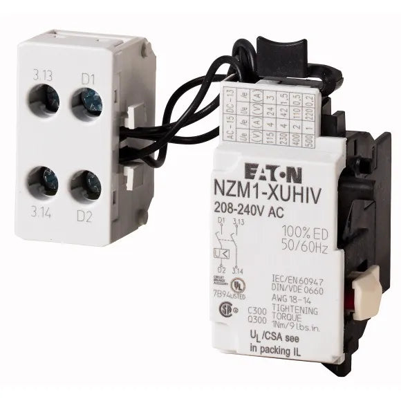 NZM1-XUHIV24DC Bobina mínima tensión 24VCD 2NA+block T Tamaño 1