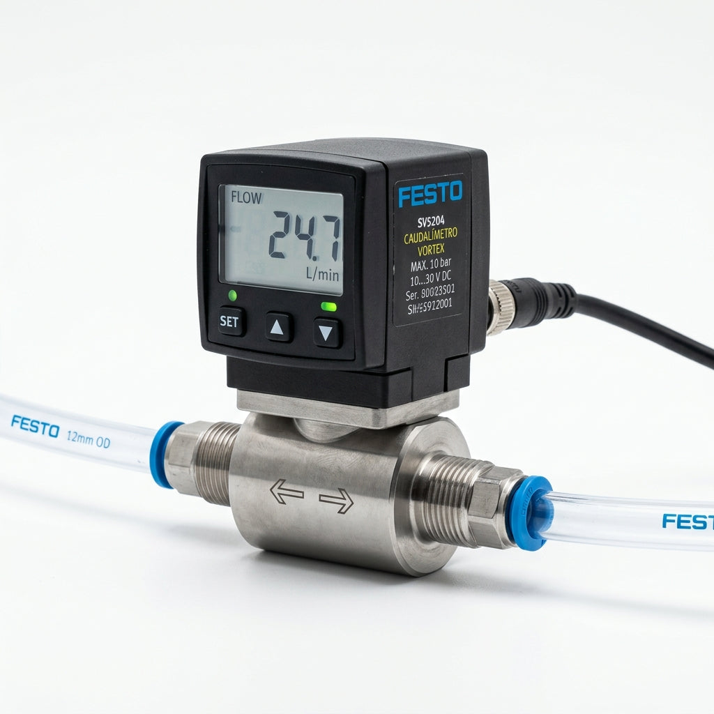 FESTO Caudalímetro Vortex con pantalla SV5204