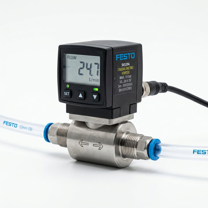 FESTO Caudalímetro Vortex con pantalla SV5204