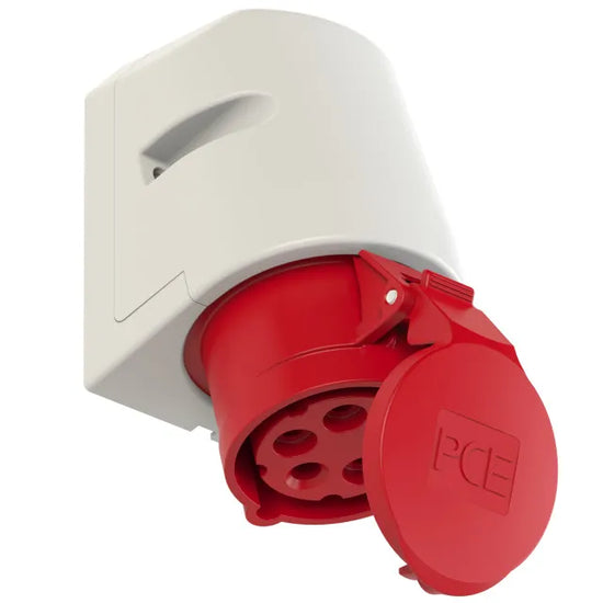 3323 Base mural 3P+N+T 6H 16A 400V IP44 Rojo
