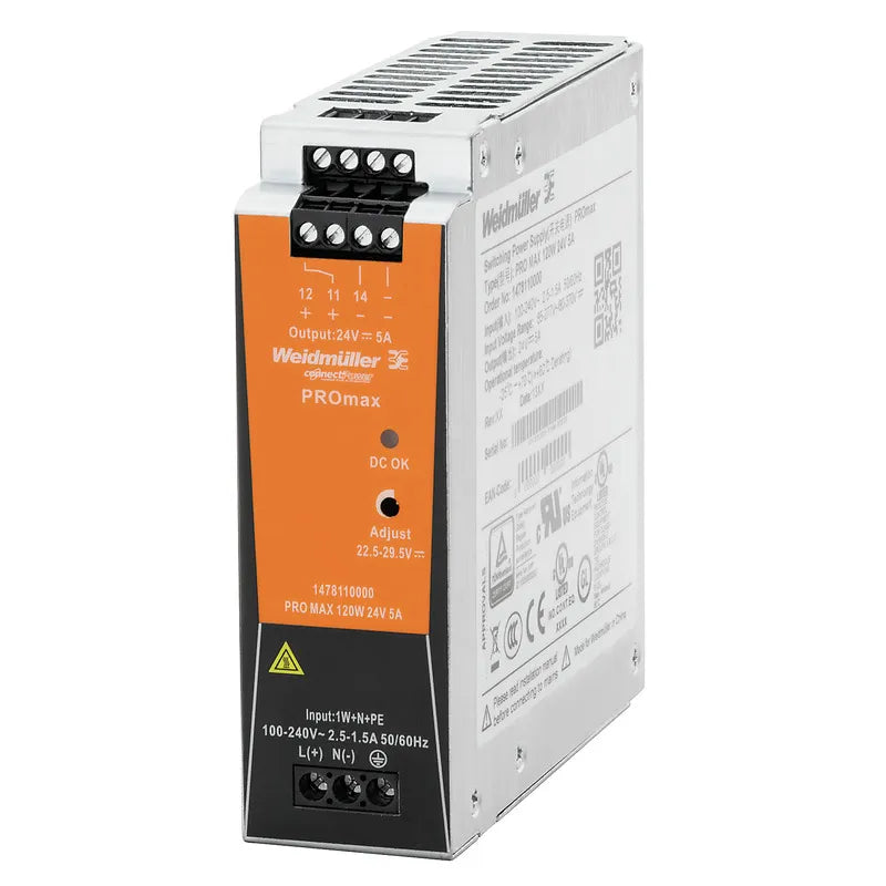 PROmax Fuente de alimentación monofásica 100-240VCA Output 120W 24V CD 5A