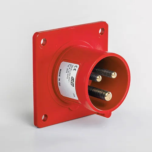 Clavija empotrar recta 16A 2P+T 400VCA 9h Rojo IP44