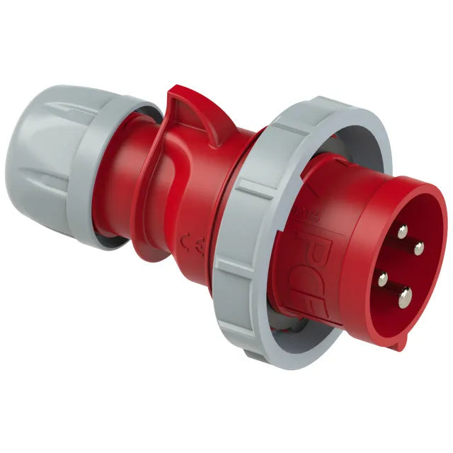 3602 Clavija aerea 3P+T 6H 16A 440V IP67 Rojo