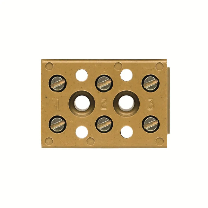 Regletas de conexión atornillada 3 polos 4mm² 22-12AWG 32AA 400VCA Ocre