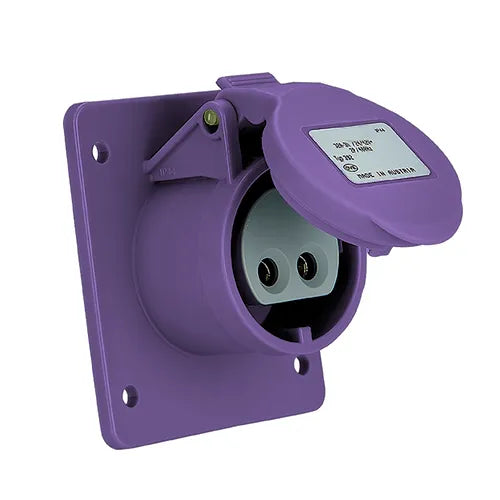 Base empotrar recta 16A 3P 24VCA Violeta IP44