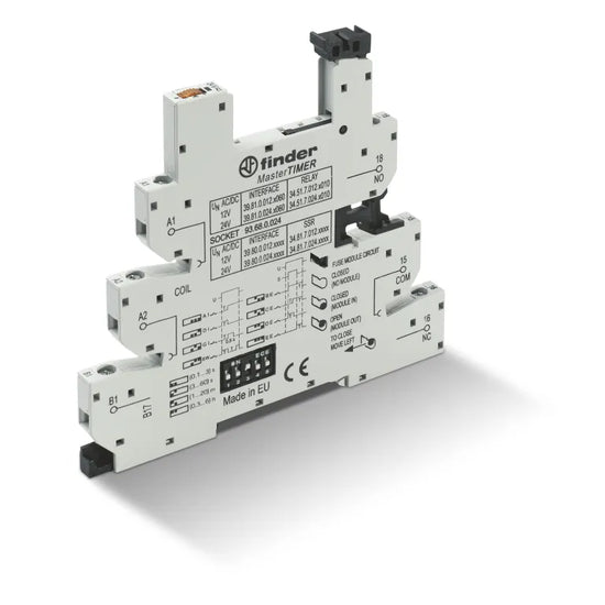 Zócalo gris MasterTIMER con bornes de jaula para relé 34.51 con bobina 24VAC/DC