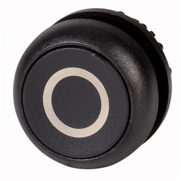 M22S-DR-S-X0 RMQ-Titan Botón pulsador Plano B/negro 22mm Mantenido -0- Negro
