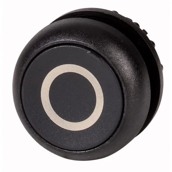 M22S-DR-S-X0 RMQ-Titan Botón pulsador Plano B/negro 22mm Mantenido -0- Negro