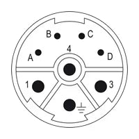 SAI-M23-SE-L-4/4 Inserto hembra M23 4P+4P Plástico Conexión crimpada