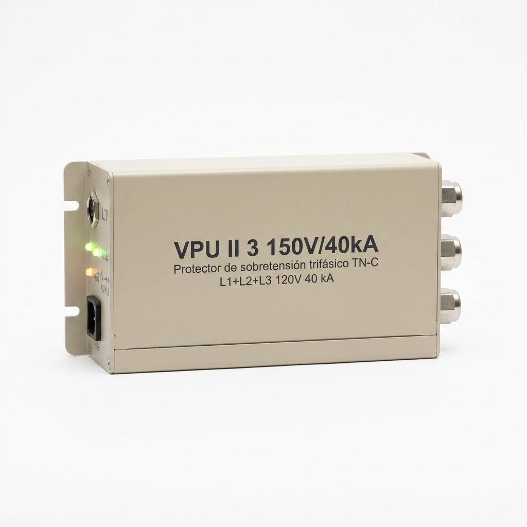 VPU II 3 150V/40kA Protector de sobretensión trifásico TN-C L1+L2+L3 120V 40 kA