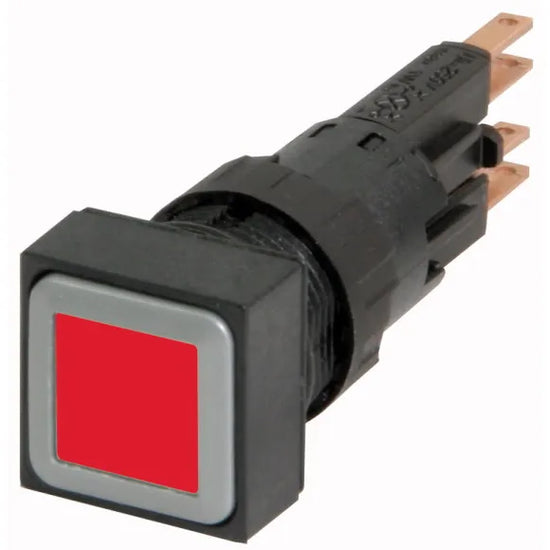 Q18LTR-RT RMQ16 Botón cuadrado 18X18mm iluminado S/foco 16mm Mantenido Rojo