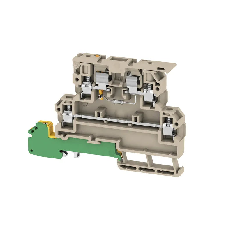 KDKS 1PE/LLC 10-36VAC/DC Clema 2-Pisos portafusible 5X20 c/LED + PE 4mm² 6.3A