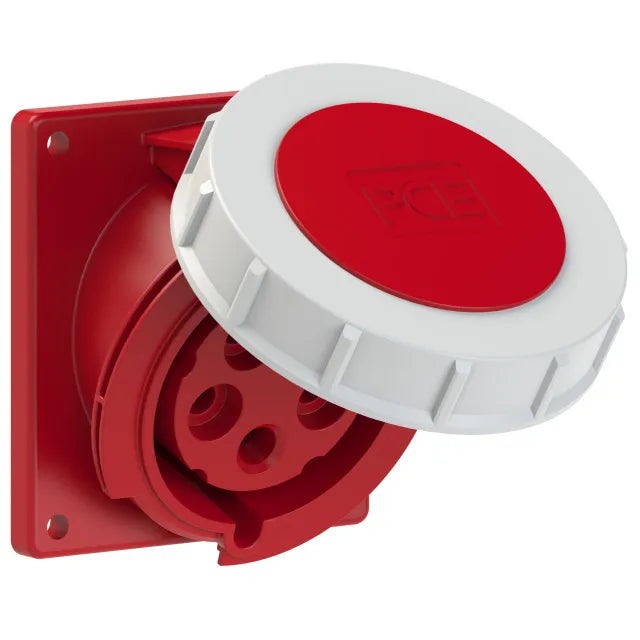 3806 Base empotrar 3P+N+T 6H 32A 400V IP67 Rojo