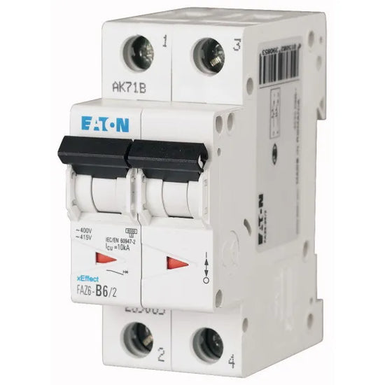 FAZ6-D6/2 Interruptor termomagnético miniatura MCB 2P 6A 10kA Curva D