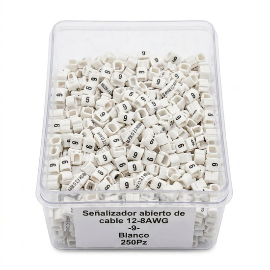 M-FIX O 2.3 WS/SW 9 Señalizador abierto de cable 12-8AWG -9- Blanco 250Pz