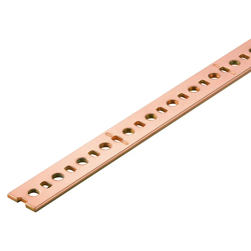 NSCH 1M Barra colectora perforada 15Bx2Hmm 1 metro cobre
