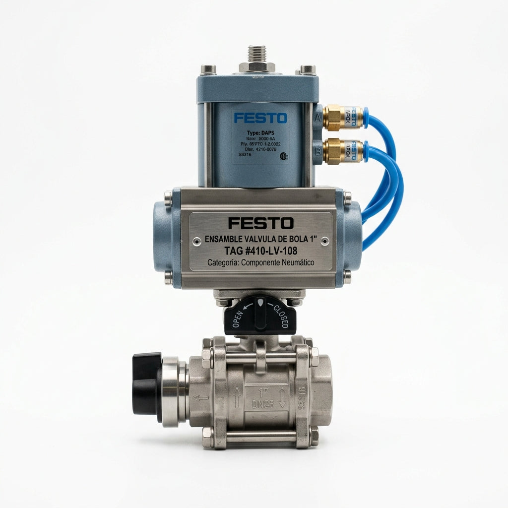 FESTO ENSAMBLE VALVULA DE BOLA 1 TAG #410-LV-108
