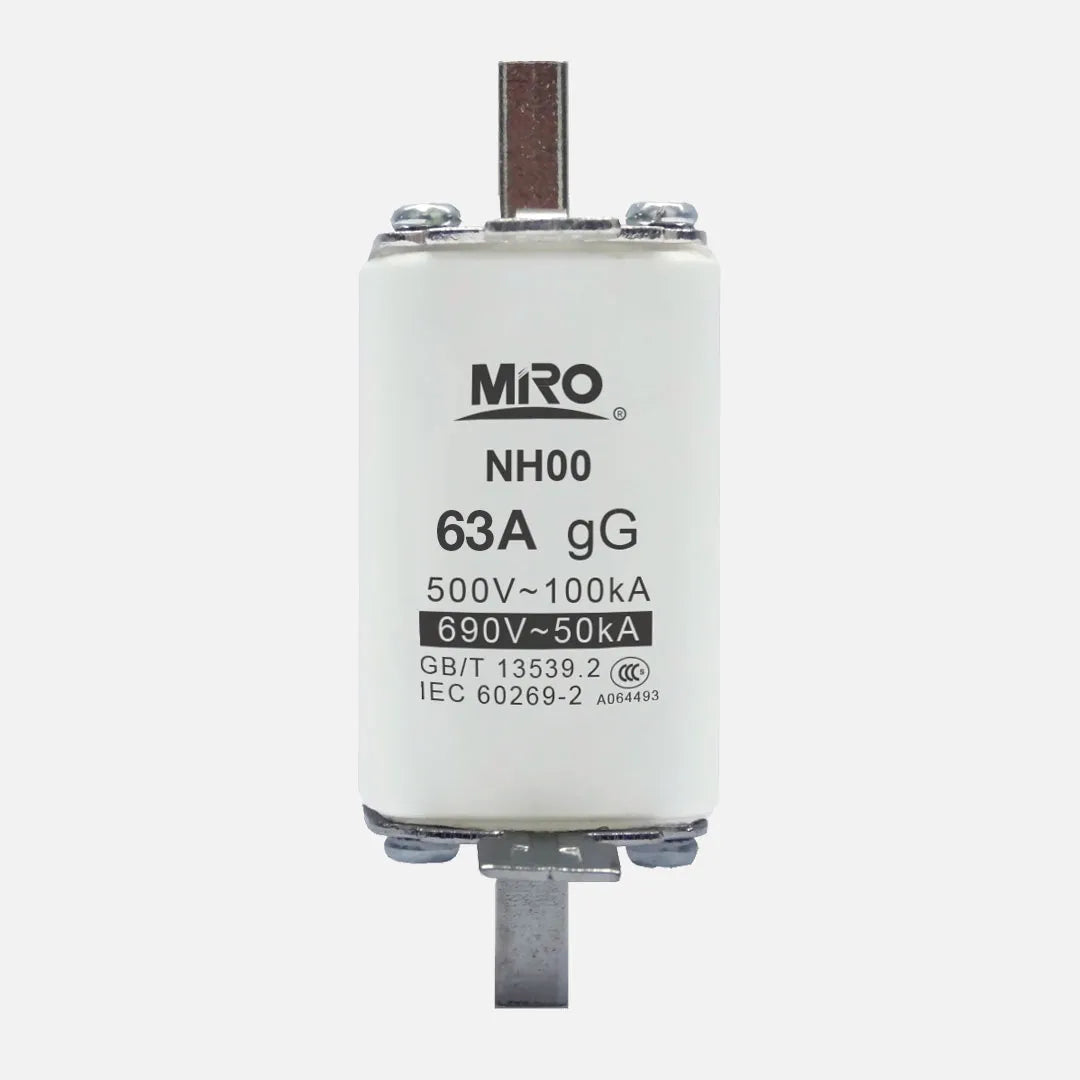 Fusible cuadrado uso general Clase gG DIN 00 63A 500/690VCA 120kA