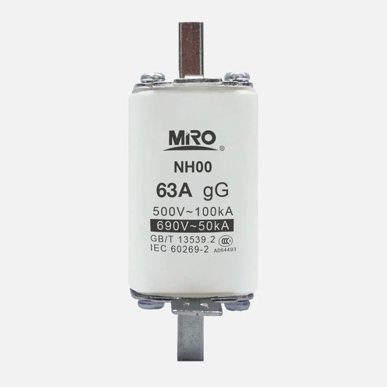 Fusible cuadrado uso general Clase gG DIN 00 63A 500/690VCA 120kA
