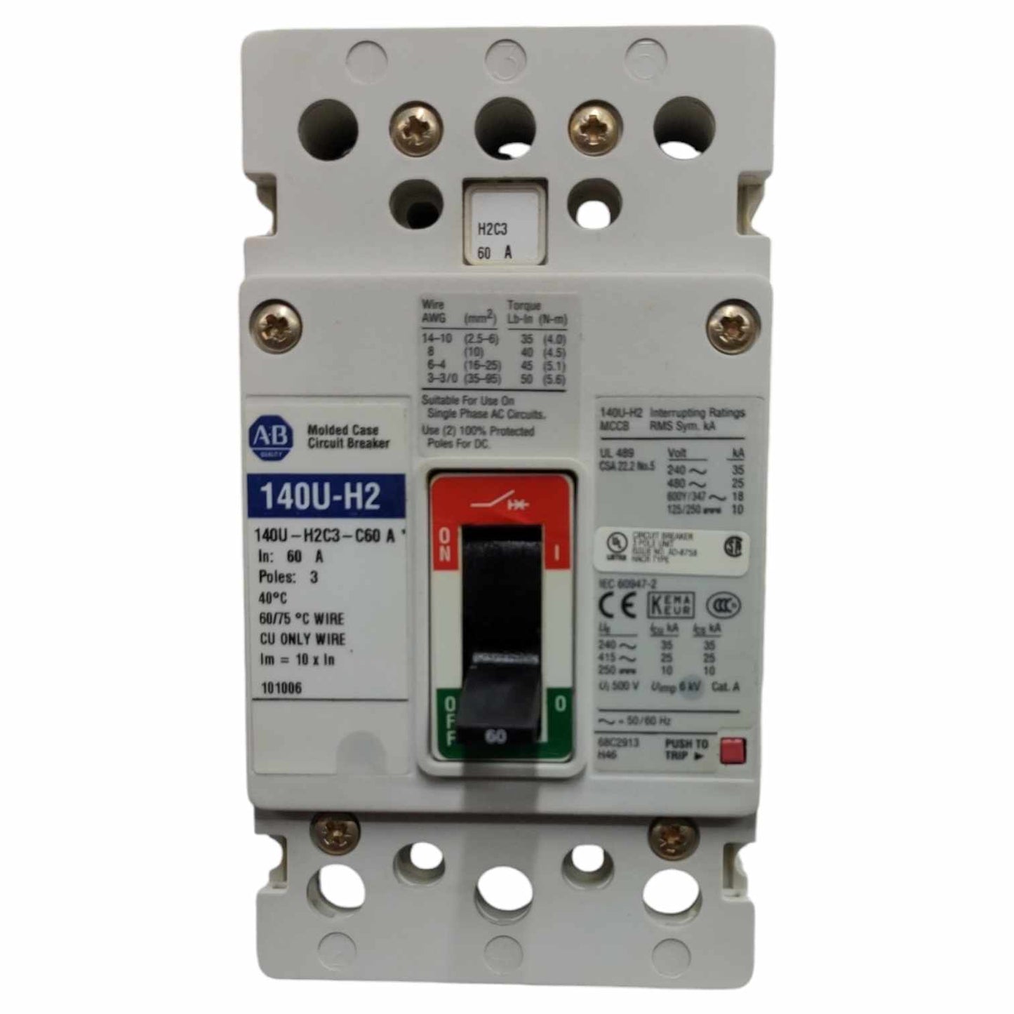 Allen Bradley 140u-h2c3-c60 interruptor