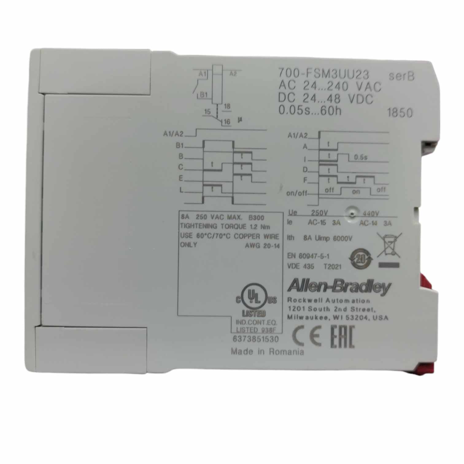 Allen Bradley 700-FSM3UU23 relé temportizador