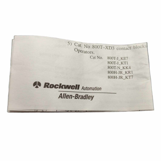 Allen Bradley 800T-XD1 Bloque de contacto