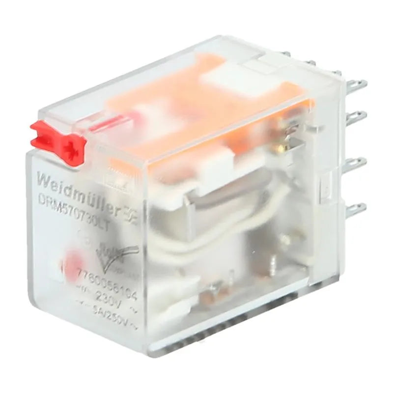 DRM570730LT Relevador 14 pines 230VAC 4CO 4NA4NC AgNi 5A 250V Con LED + TB