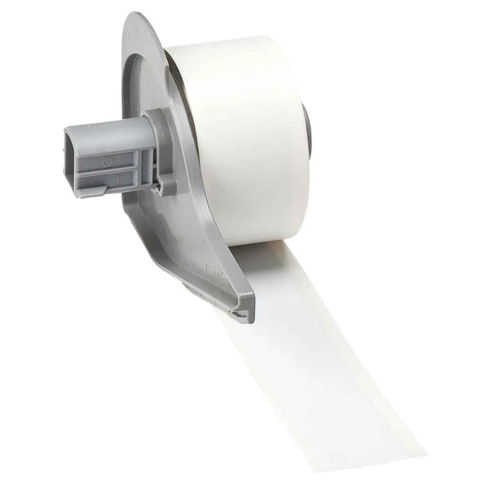 Etiqueta continua de vinilo 1″ 1W in x 50L ft Negro en Blanco