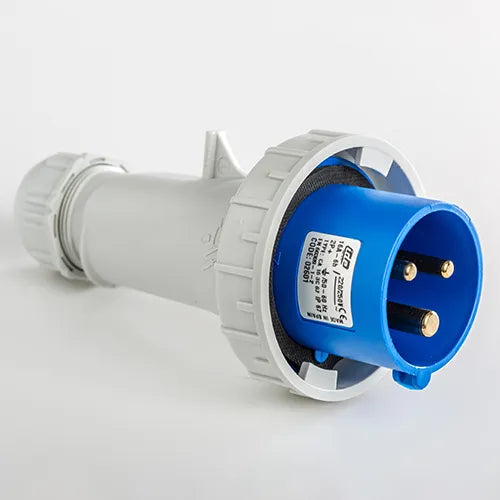 Clavija aérea 16A 2P+T 230VCA 6h Azul IP66-IP67
