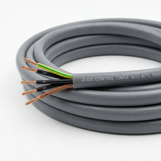JZ-500 Cable control 5×12, 80°C, cobre, PVC/Gris, negro con num 500v