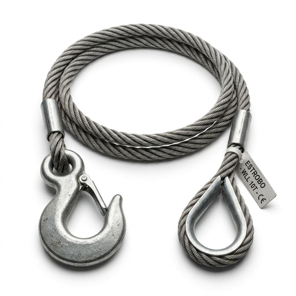BIND ESTROBO DE CABLE DE ACERO NEGRO AA TIPO CONDOR MOD. A-1-1 DE 1/2" X 6 MTS CAP. DE CARGA VERT. 2.5 TON. ENLAZ. 1.9 TON. EN "U" 5 TON.