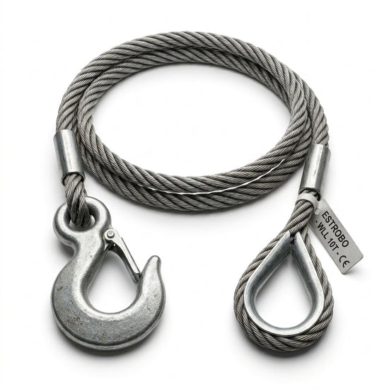 BIND ESTROBO DE CABLE DE ACERO NEGRO AA TIPO CONDOR MOD. A-1-1 DE 1/2" X 6 MTS CAP. DE CARGA VERT. 2.5 TON. ENLAZ. 1.9 TON. EN "U" 5 TON.