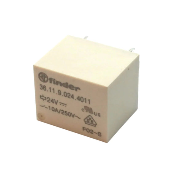 Mini-relevador para circuito impreso 5 pines 24VCD 1CO 1NA1NC AgSnO2 10A 250V