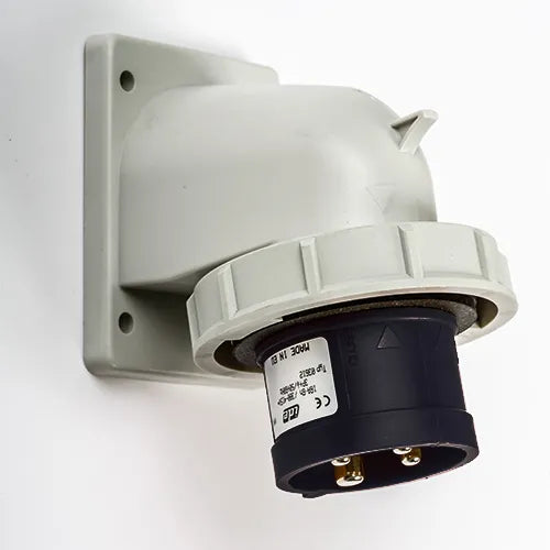 Clavija empotrar acodada 16A 3P+T 500VCA 7h Negro IP67