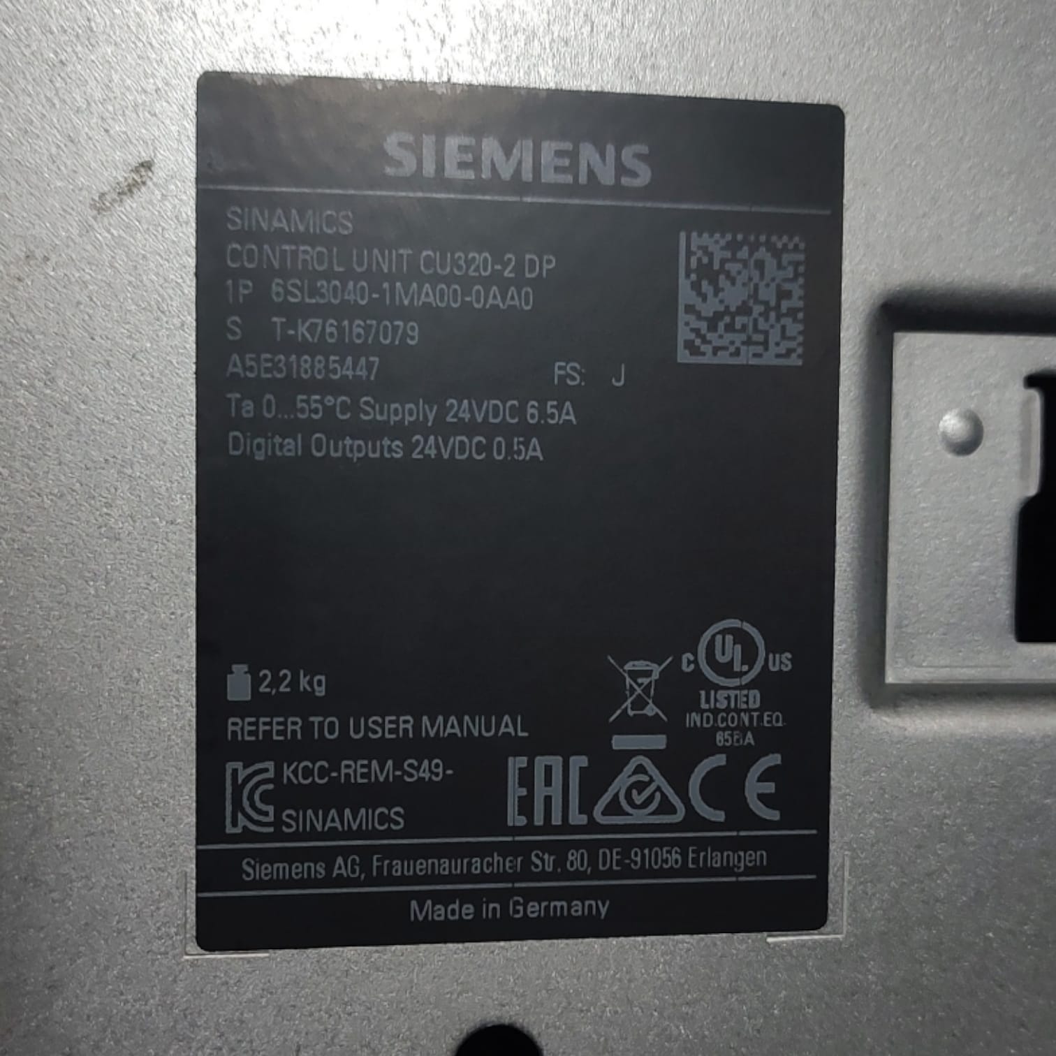 Siemens 6SL3040-1MA00-0AA0 sinamics