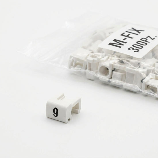 M-FIX O 1.3 WS/SW 9 Señalizador abierto de cable 18-14AWG -9- Blanco 300Pz
