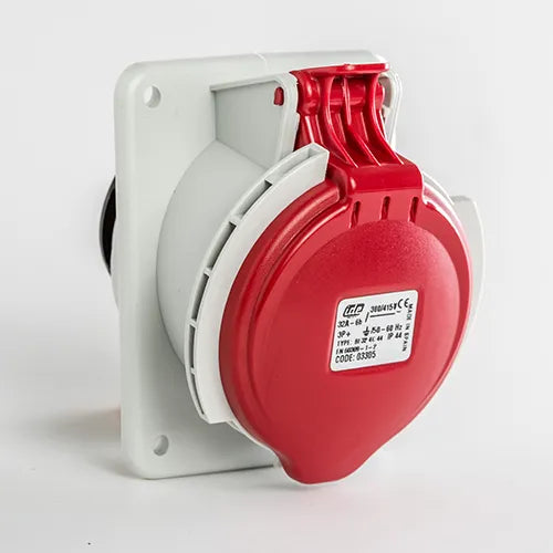 Base empotrar inclinada 32A 3P+T 400VCA 6h Rojo IP44
