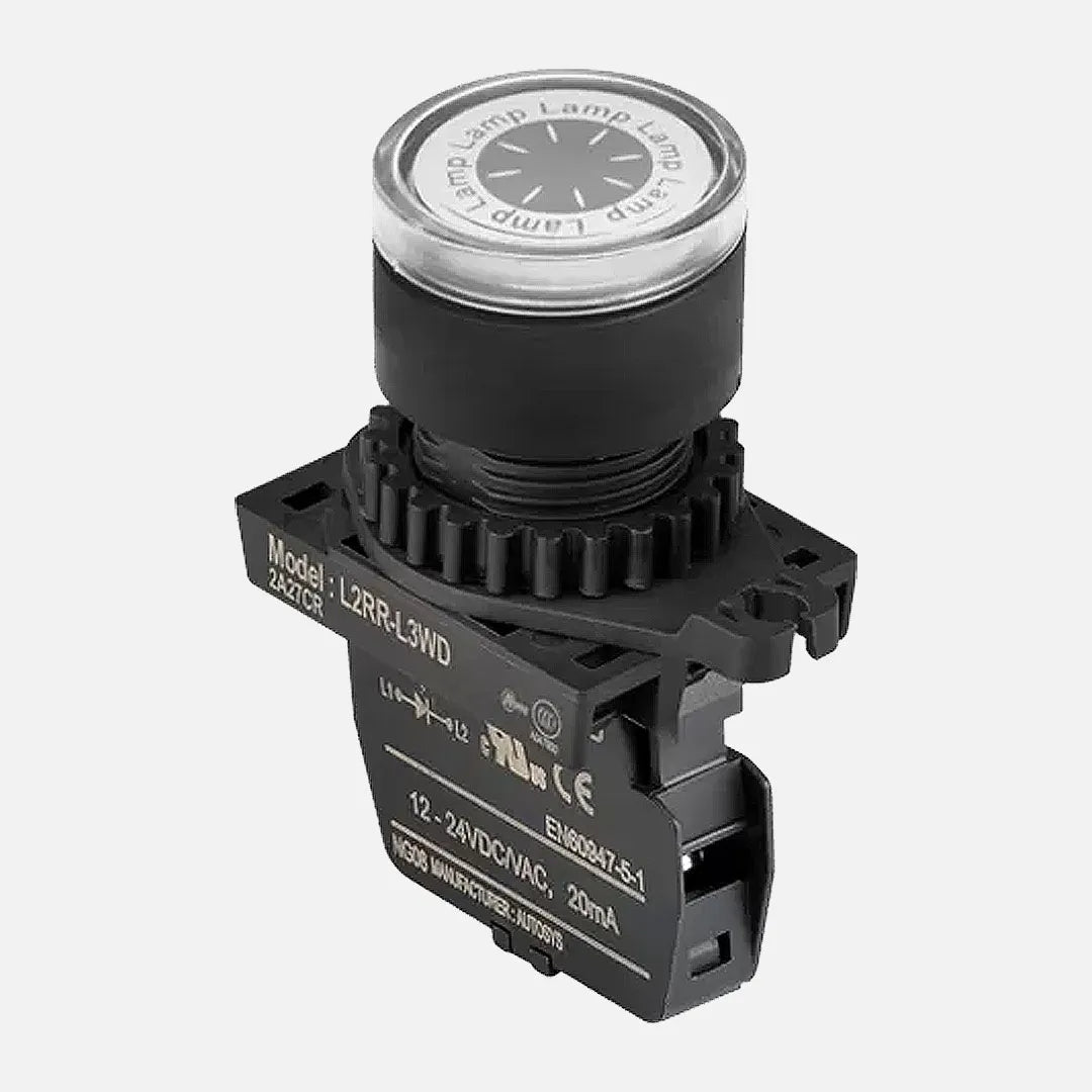L2RR-L3WL Luz piloto tipo saliente redondo plano 22mm blanco 110-220VAC