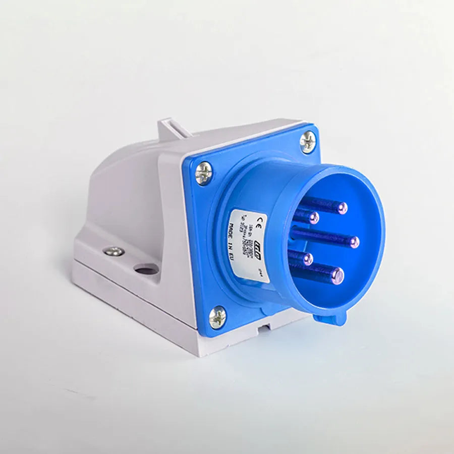 Clavija mural 16A 3P+N+T 230VCA 9h Azul IP44