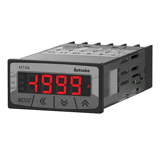 MT4N-AA-4N Medidor digital CA 0-5A 100-240VCA 48x24mm montaje panel IP54
