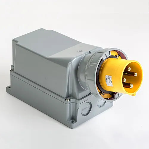 Clavija mural 125A 2P+T 120VCA 4h Amarillo IP66-IP67