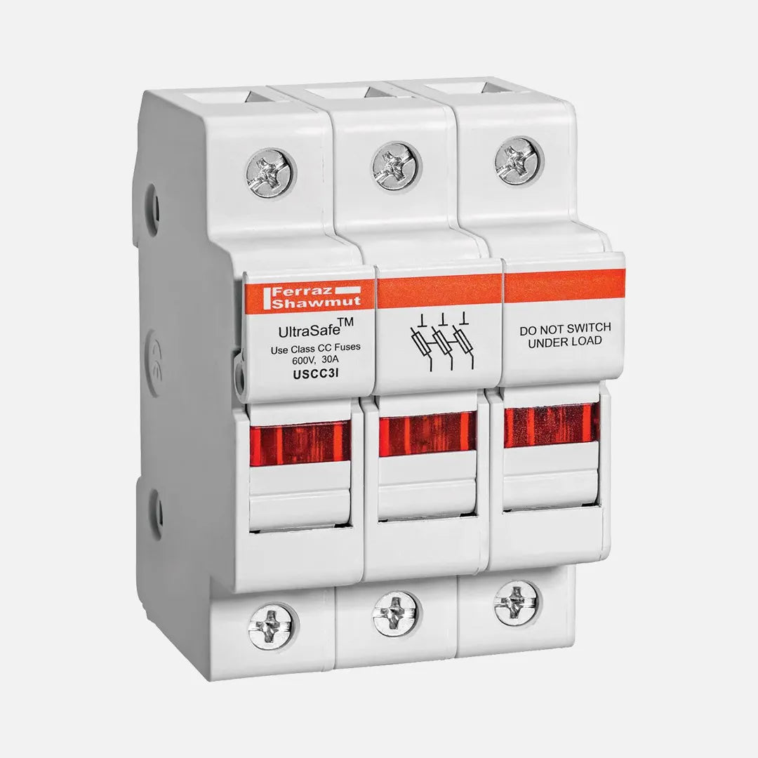 600V. 30A. CLASE CC 52.5X78 3 POLOS/IND PORTAFUSIBL