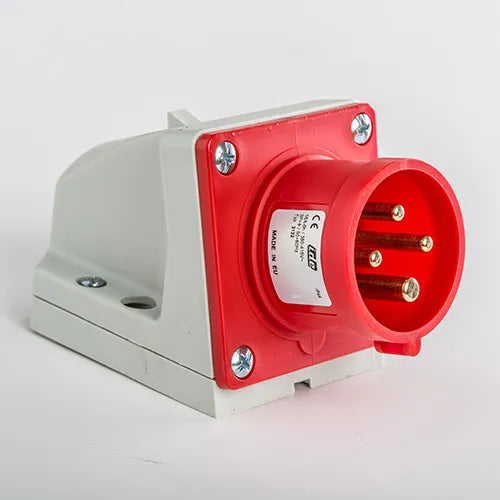 Clavija mural 16A 3P+T 400VCA 6h Rojo IP44